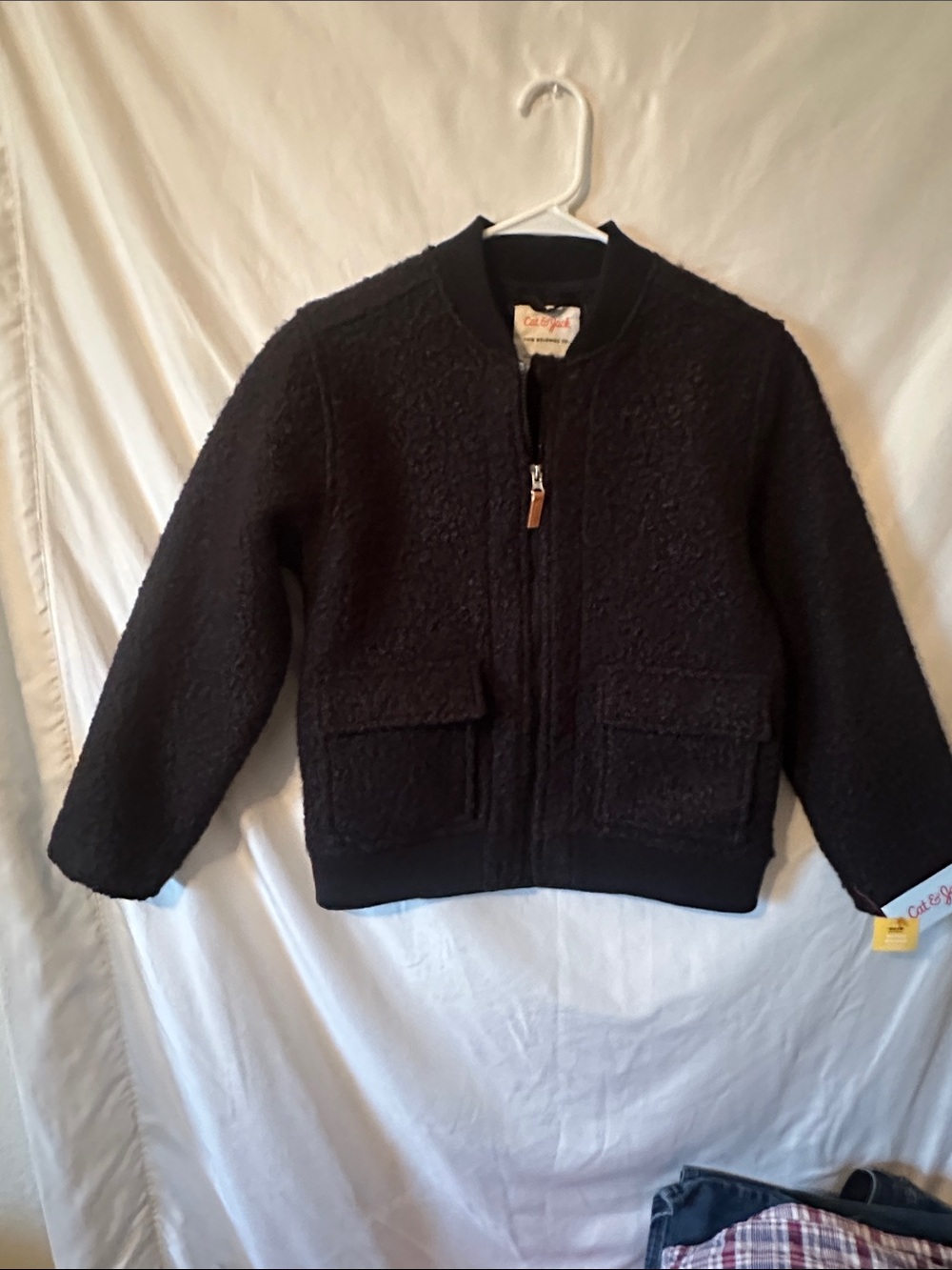 Cat & Jack Black Sherpa Bomber Jacket for Kids